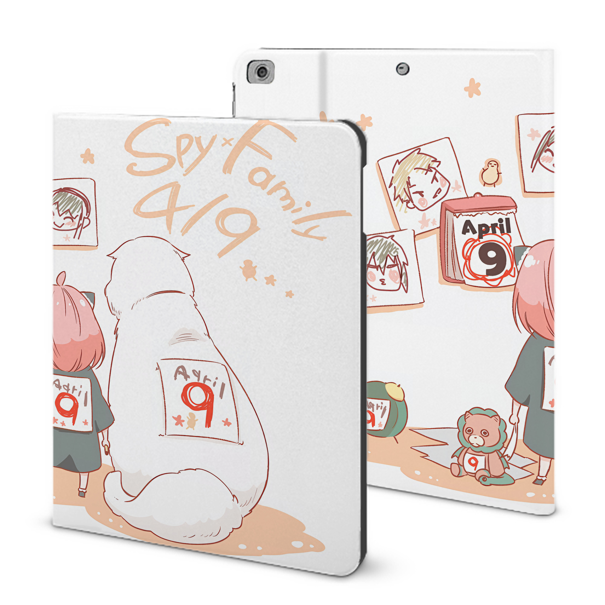 （画像用） SPY×FAMILY间谍家家酒 IPad ケース ブック型 PUレザー TPU 耐衝撃 軽量 薄型 ペン収納なし 全面保護 IPad 各モデル対応